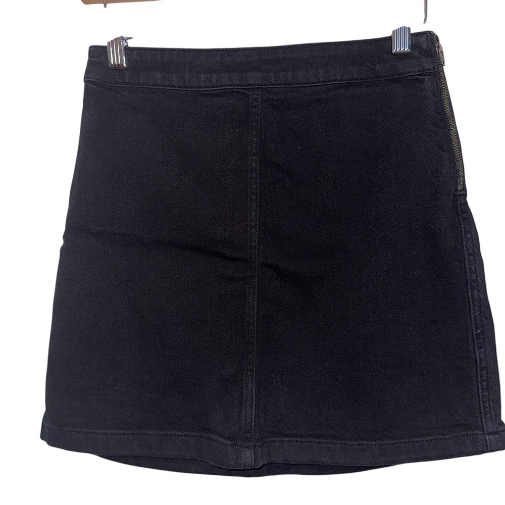 Wilfred Free Denim‎ Mini Skirt Side Zip A-Line Black Casual Women's 4
